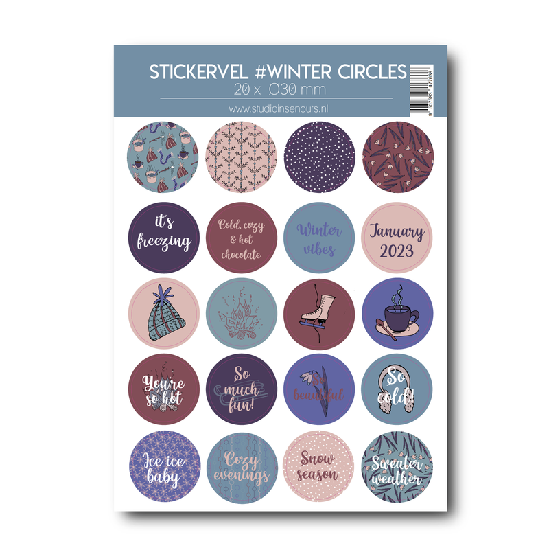 Stickervel winter - circles