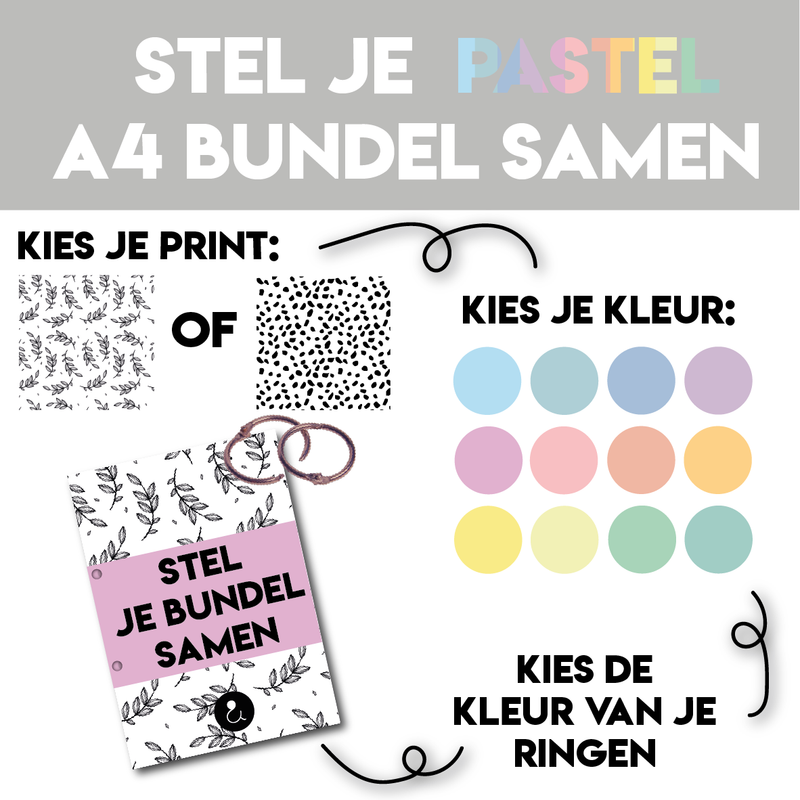 Stel je eigen A4 bewaarbundel samen | Pastel Stijl